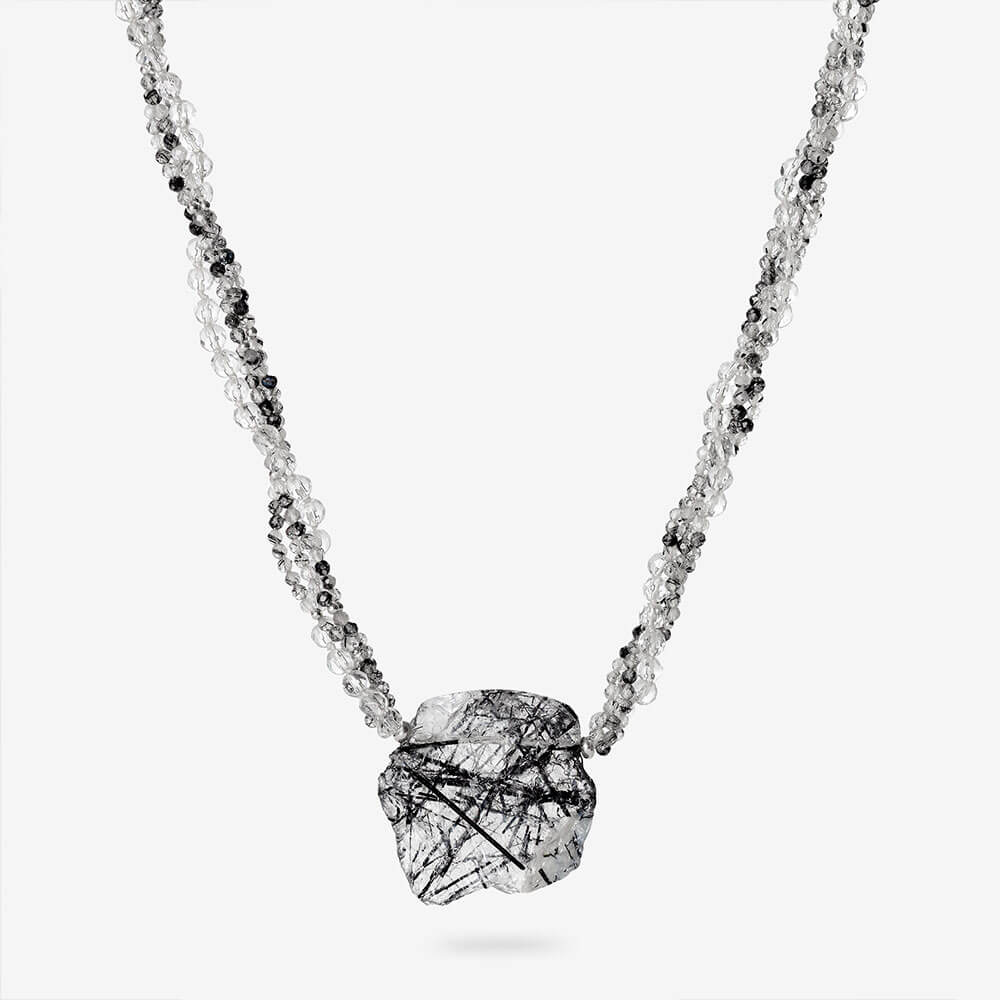 Alibel crystal quartz tourmaline necklace 