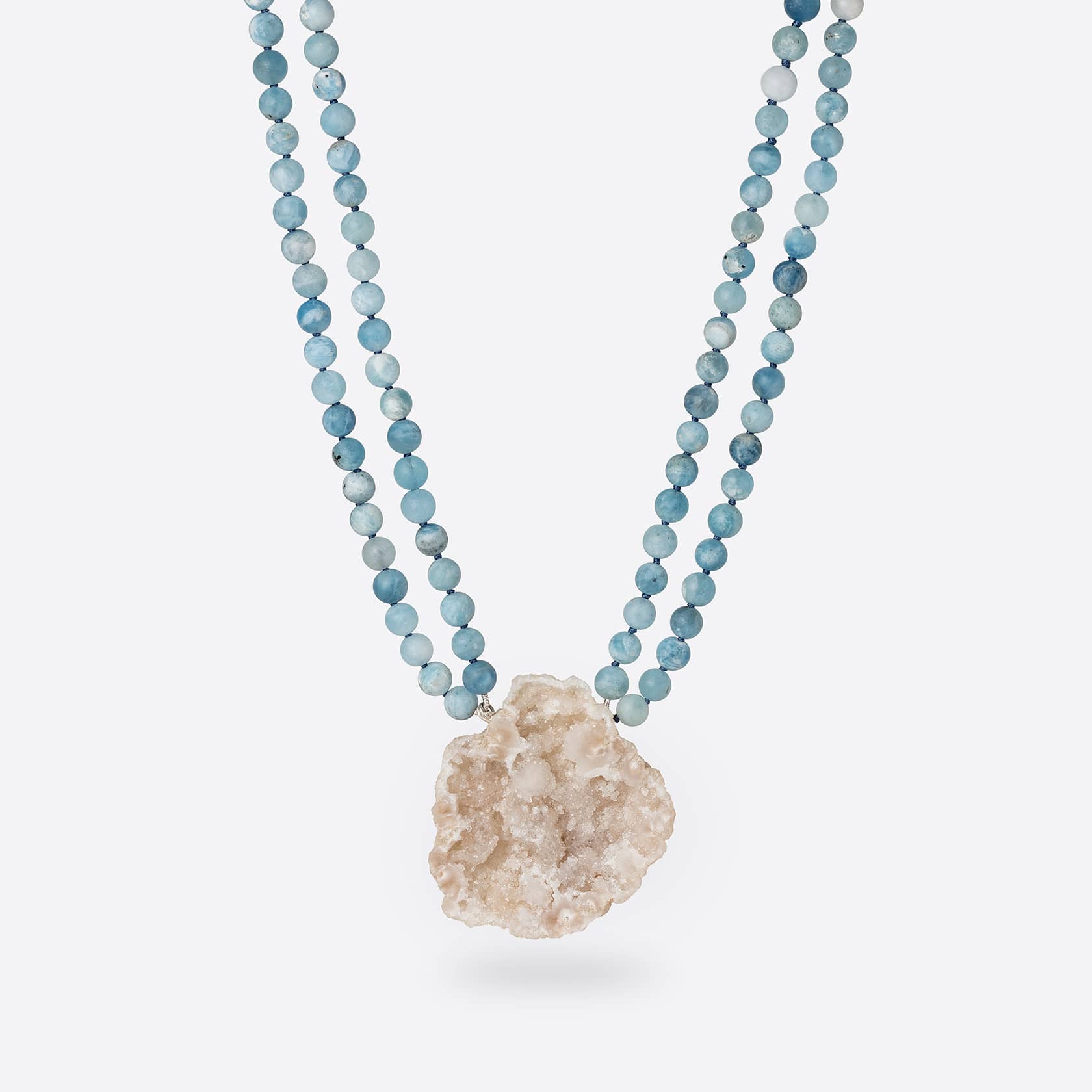 Agate aquamarine necklace