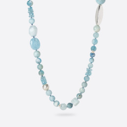 Irregular aquamarine necklace 