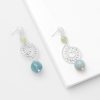 aquamarine large shell earrings