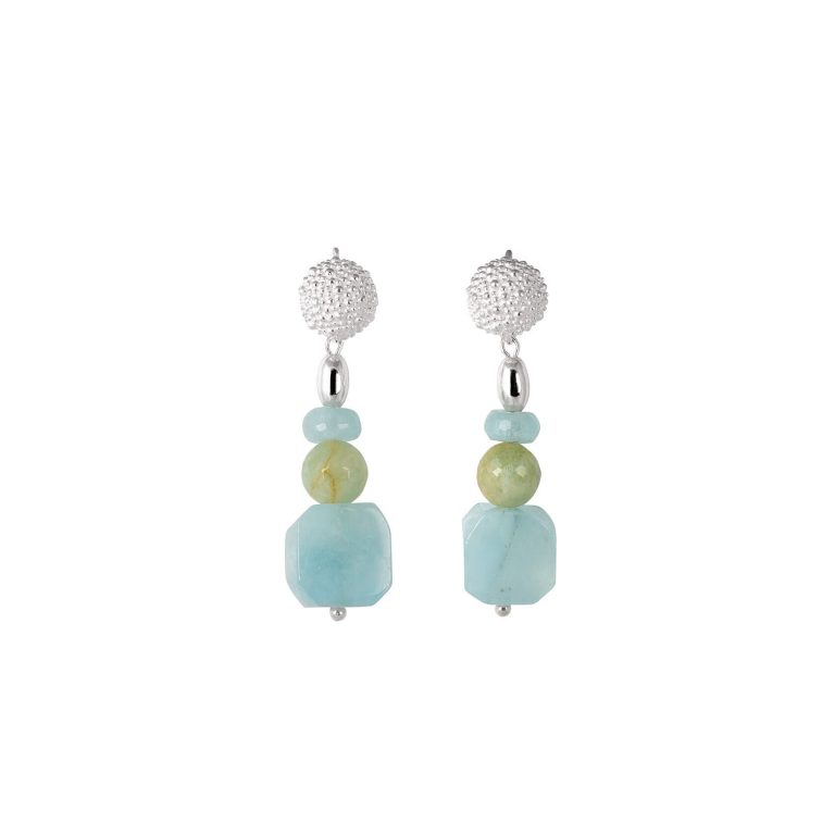 Pendientes aguamarina irregular
