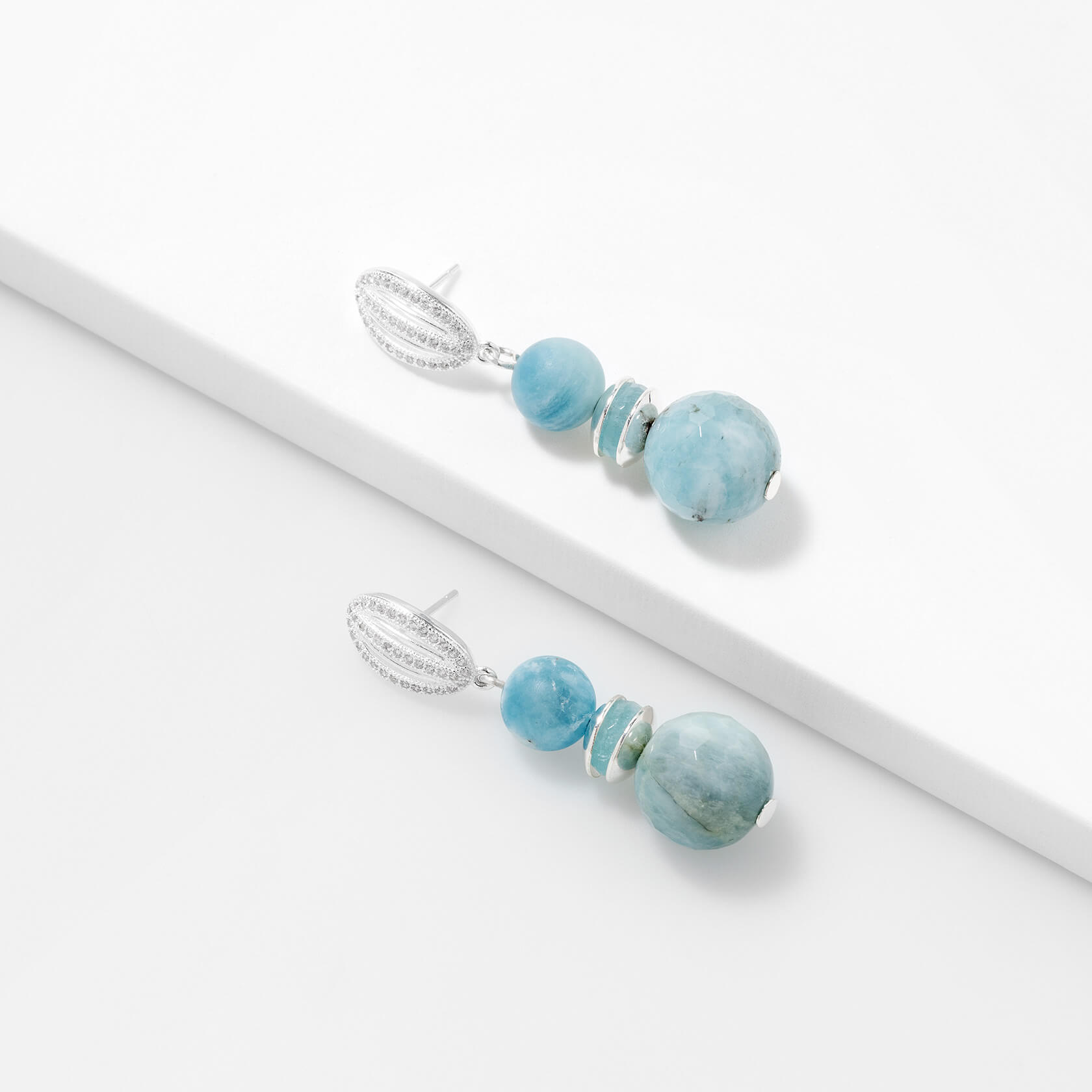 zircons and aquamarine earrings
