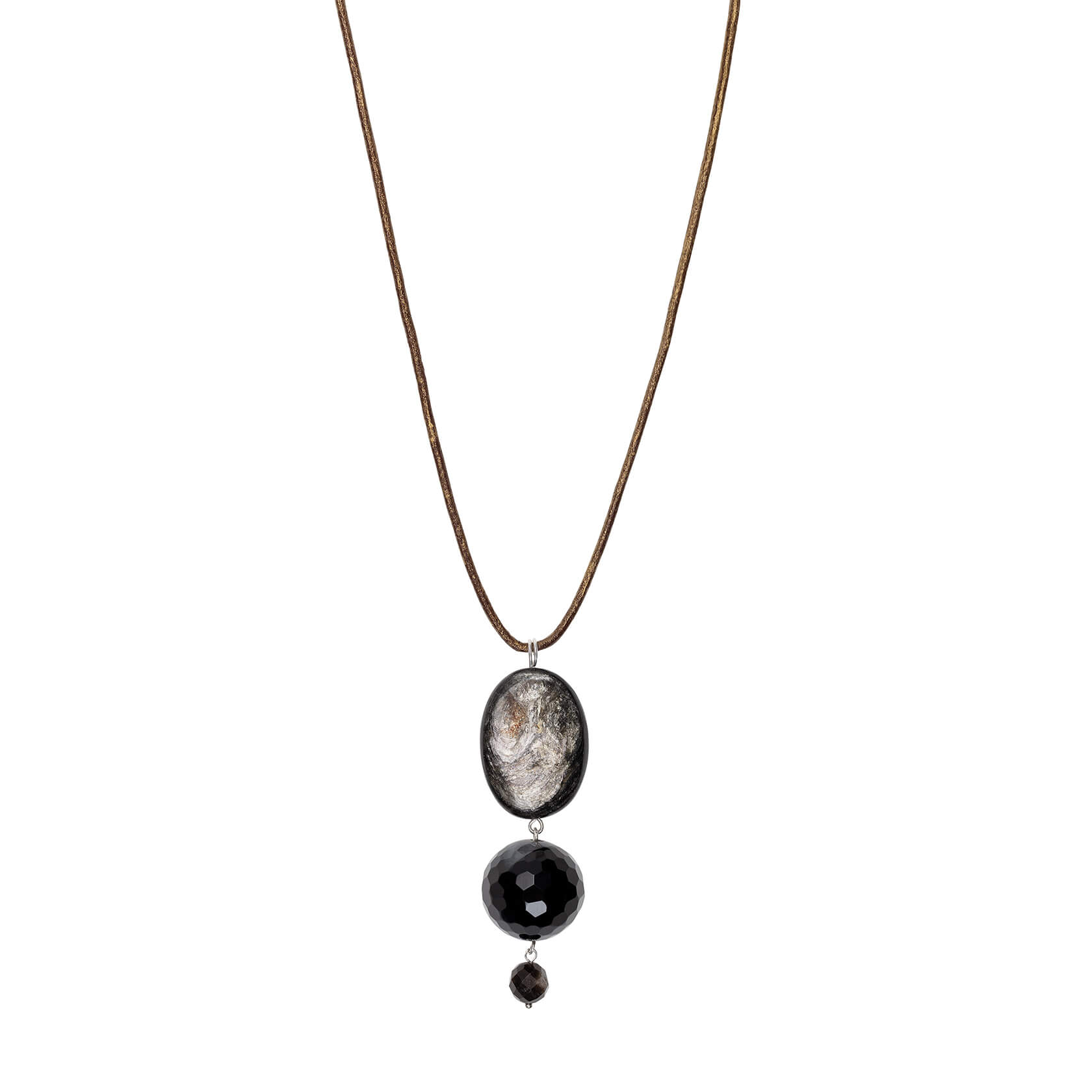 Muscovite and onyx pendant