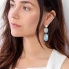 aquamarine earrings with geometric shapes
