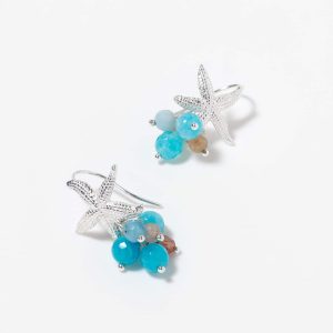 pendientes cuarzo y aguamarina capri