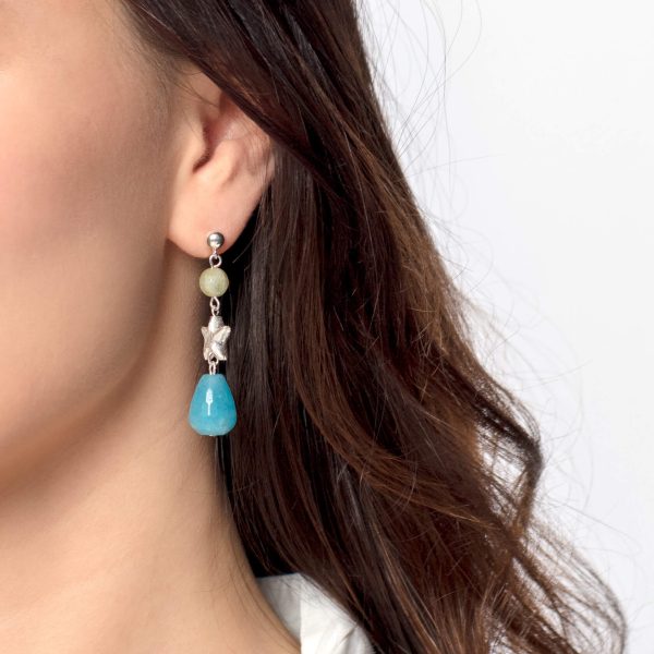 blue quartz aquamarine earrings Capri
