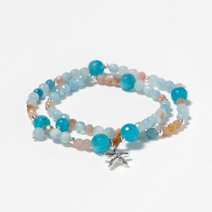 pulsera doble cuarzo azul capri