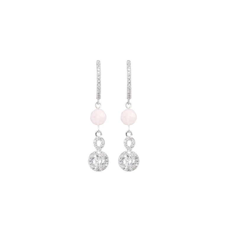pendientes morganita y circonitas con plata