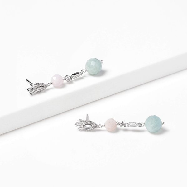 Flower aquamarine earrings
