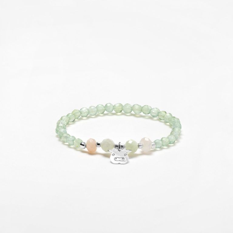 pulsera prehnita niña nube vaca
