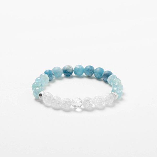 quartz and aquamarine bracelet