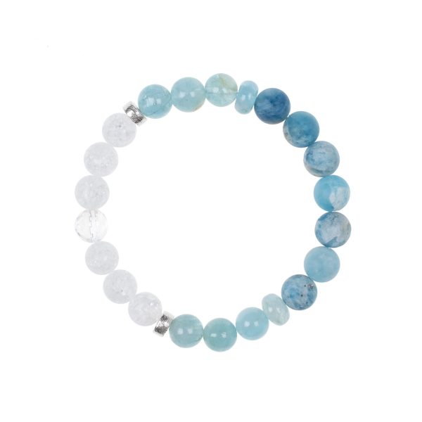 aquamarine and quartz bracelet