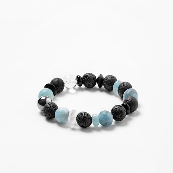 lava and aquamarine unisex bracelet