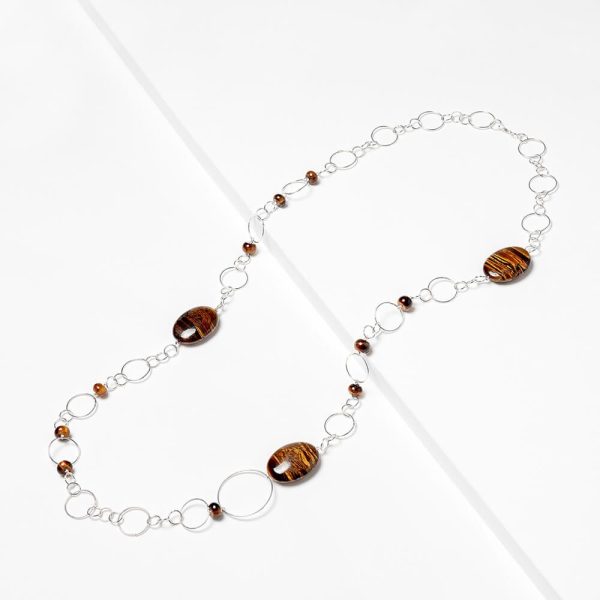 Silver-chain-necklace-with-tiger-eye