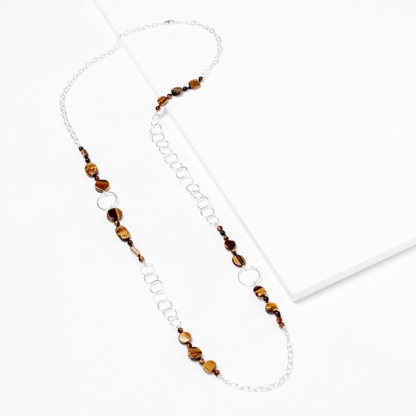 tiger-eye-and-silver necklace