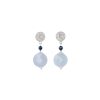 chalcedony and sapphire earrings