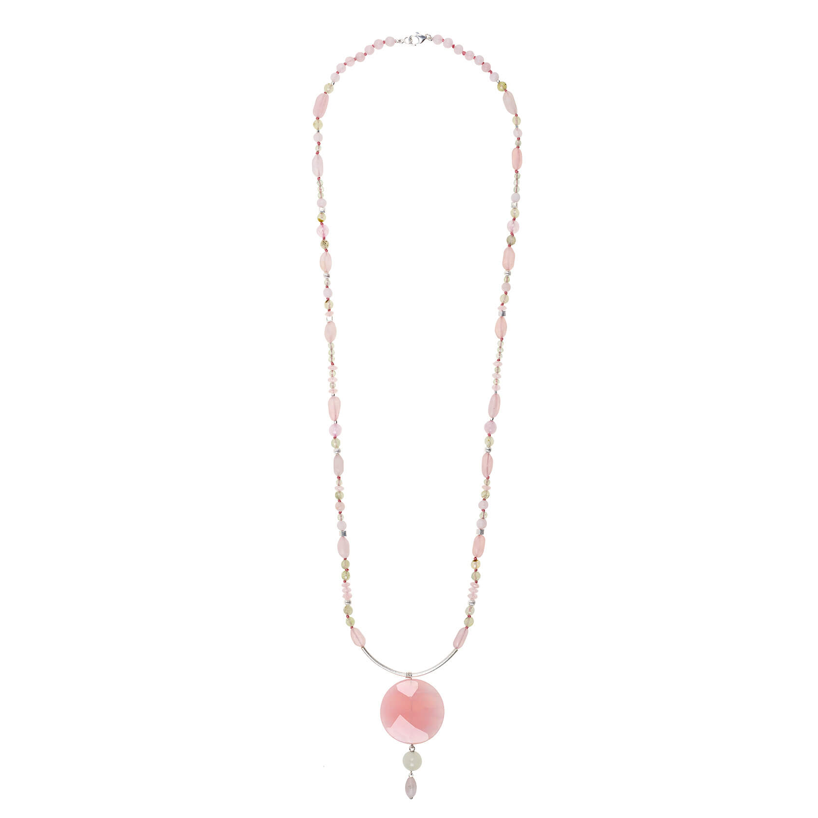 Rose quartz long necklace marybola