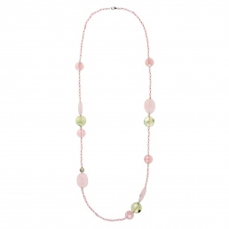 long mate rose quartz necklace