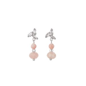 Rose opal and morganite earrings