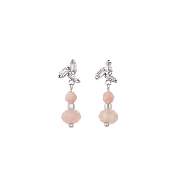 Rose opal and morganite earrings