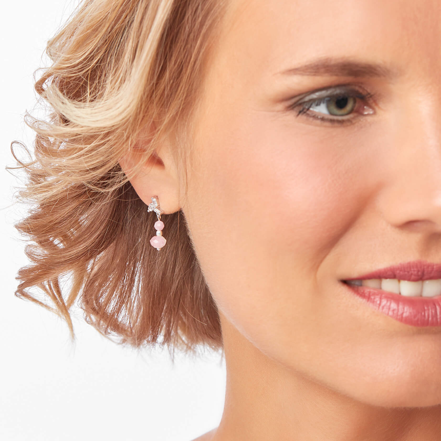 Rose opal and morganite earrings marybola