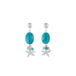 pendientes de cuarzo azul con estrella