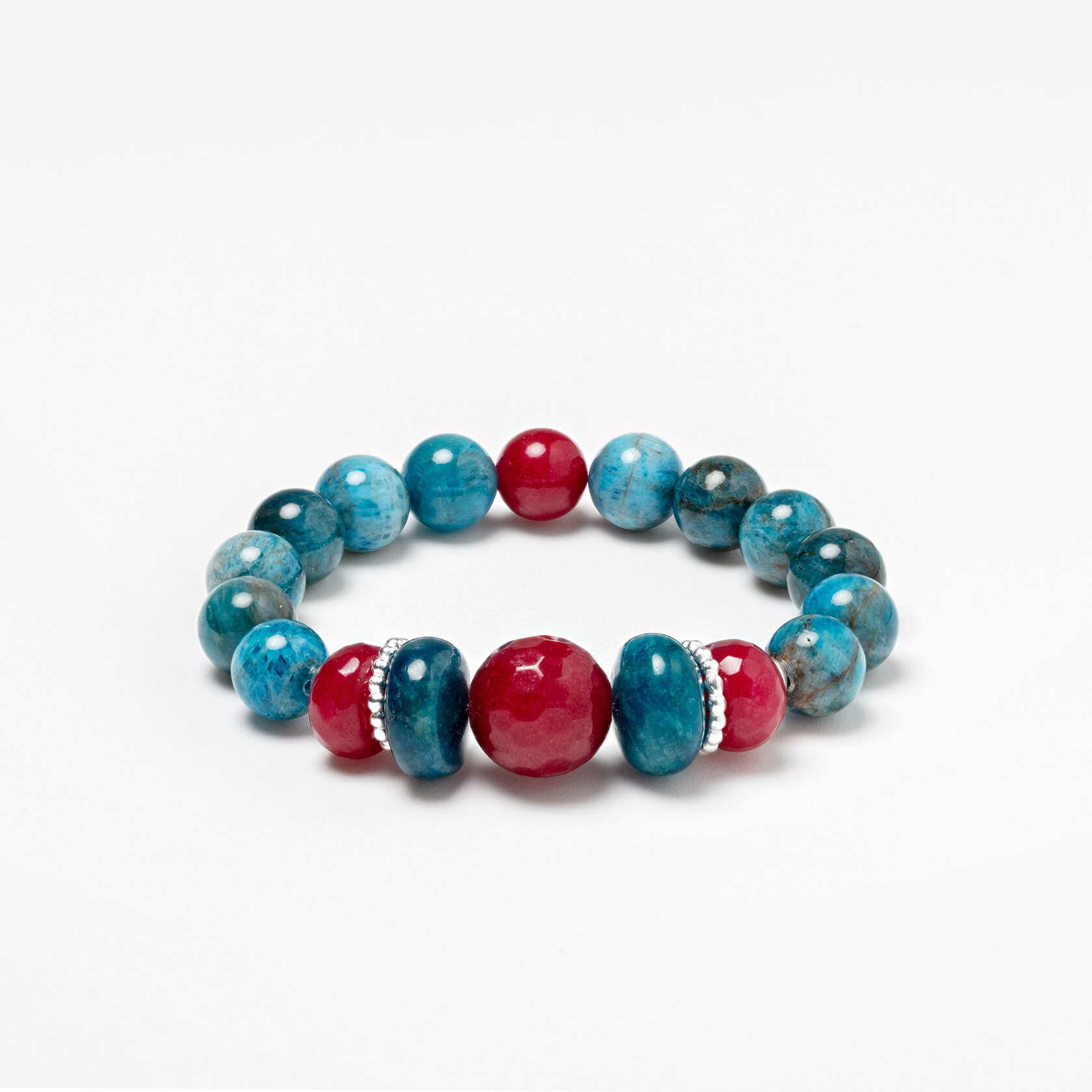 Apatite bracelet with agate