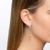 Apatite earrings with oval mandala karashi