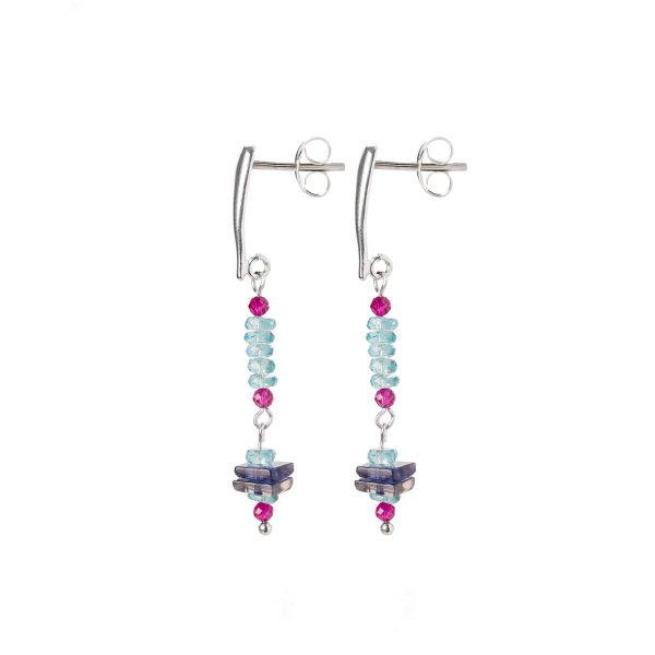 Apatite and ruby earrings