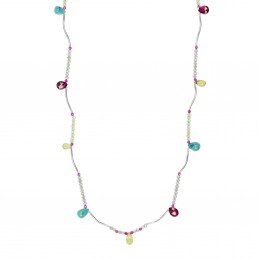 Karashi gemstone drops long necklace 