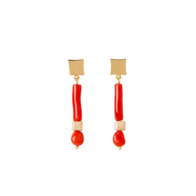 pendientes de coral rojo