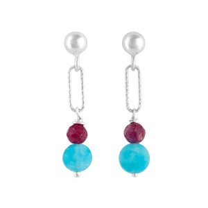 Pendientes Nymara rubí